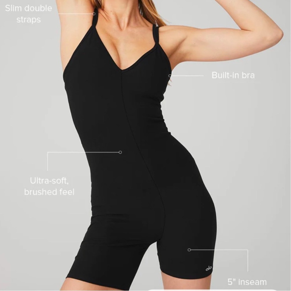 ALO Yoga Alosoft Suns Out Onesie XXS Black NWOT
